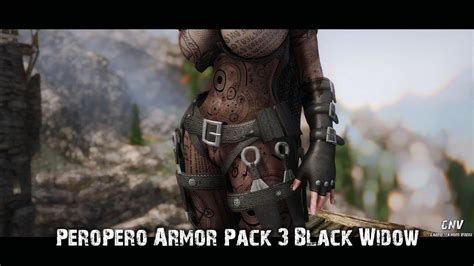 Skyrim PeroPero Armor Pack 3 Black Widow Armor Demostración YouTube