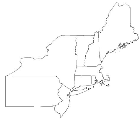Map Of Northeast Region Us Usa With Refrence States Blank Map Of