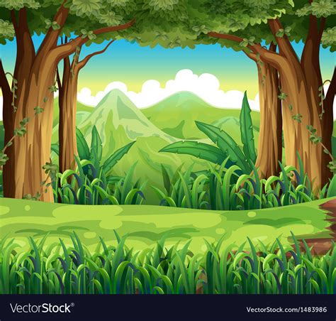 The Green Forest Royalty Free Vector Image Vectorstock