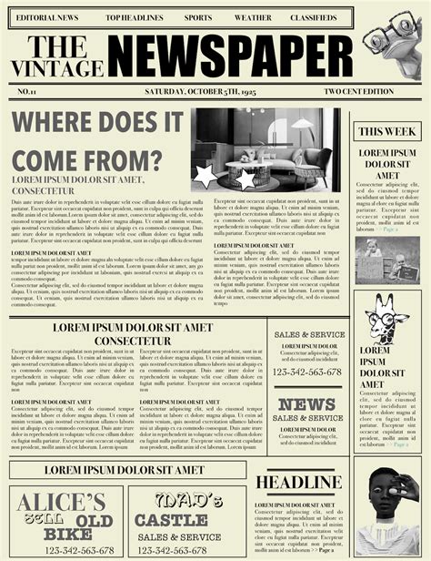 Free Newspaper Templates For Word