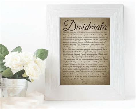Desiderata Poem Desiderata Print Desiderata Poster Poetry Wall Etsy