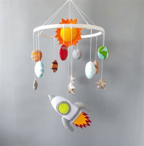 Space Mobile Nursery Baby Planeten Solar System Mobile Outer Etsy Space Mobile Solar System