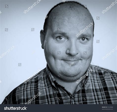Photo Close Portrait Capture Overweight Male Stock Photo 53125006