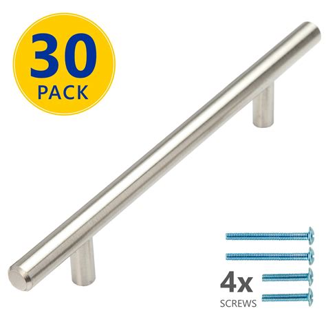 30 Pack 8 Stainless Steel T Bar Cabinet Pulls 5 Inch Hole Center