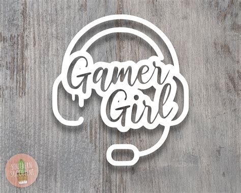 Gamer Girl Headset Decal Gamer Girl Sticker Nerdy Girl Etsy
