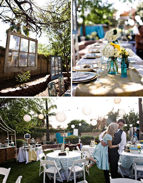 Backyard weddings don't have to be overly simplified or only rustic in style. Real Wedding: Catie + Ben's Vintage Inspired Backyard ...