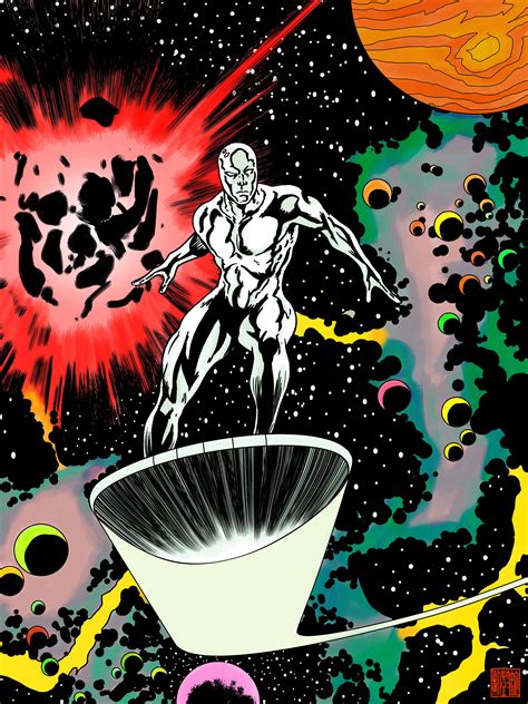 I Added Color To My Classic Silver Surfer Piece Hope You Like It Marvel