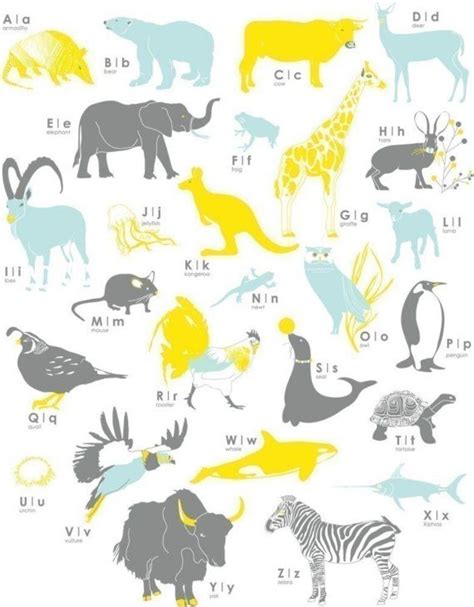 Animal Az Poster By Tarahogan On Etsy 동물 패턴