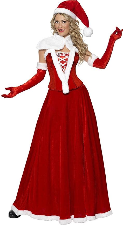 Smiffys Luxury Miss Santa Adult Womens Complete Costume Red Velvet Sm