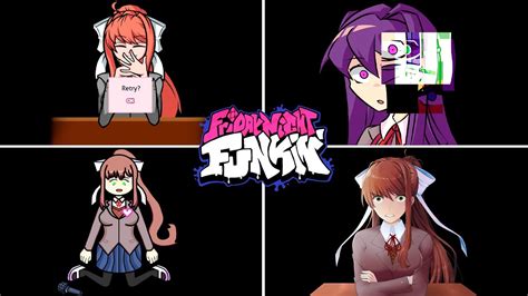 The Best Doki Doki Game Over Screen In Fnf Ddlc Monika Sayori Yuri Friday Night Funkin