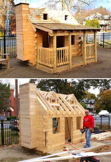 10x10 log cabin playhouse plan・front porch paul s playhouses