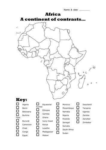 Map Of Africa To Label By Hsw202 Teaching Resources Tes