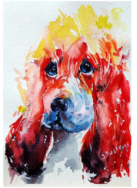 Dog Painting Original Watercolor Dog Art Pet Painting Portrait Etsy