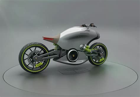 Futuristic Porsche 618 Electric Motorcycle Concept Proposal Tuvie