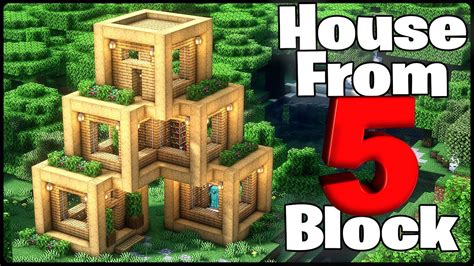 Minecraft How To Build House From 5 Block Youtube