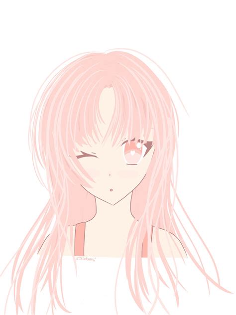 Pastel Pink Anime Girl Flat Colored Version By Kiitsukamii On Deviantart
