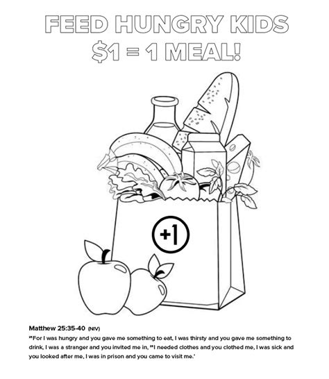 Feed Hungry Kids Coloring Page One More Child