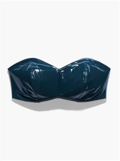 Leather Tease Vinyl Bandeau Bralette In Blue And Green Savage X Fenty Spain