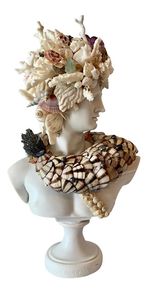 God Apollo Encrusted With Shells Gemstones And Corals Sculpture