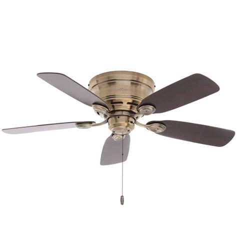 The glen alden low profile ceiling fan by honeywell has a classic design that complements any space. Hunter Low Profile 42 in. Indoor Antique Brass Ceiling Fan ...