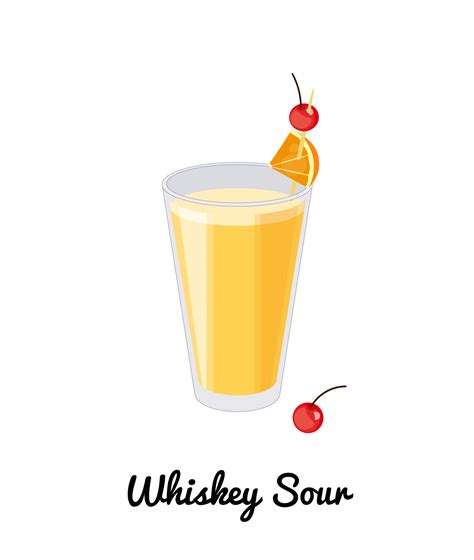 Whiskey Sour Cocktail 14325441 Vector Art At Vecteezy