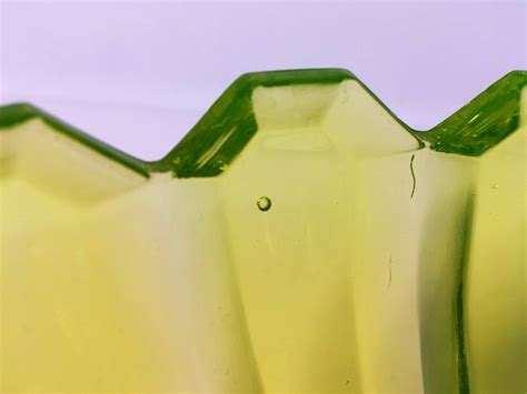 vintage large art deco vaseline glass trophy cup depression lime green uranium glass
