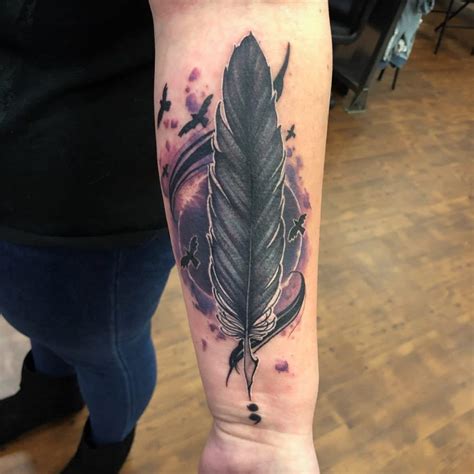 Feather Bird Tattoo For Men