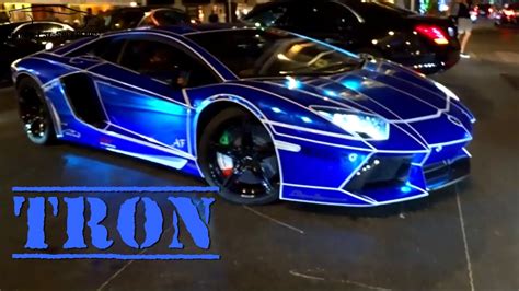 Tron Look On Lamborghini Aventador Blue Chrome Youtube