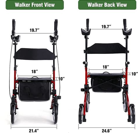 Buy Healconnex Upright Rollator Walkers For Seniors Stand Up Rolling