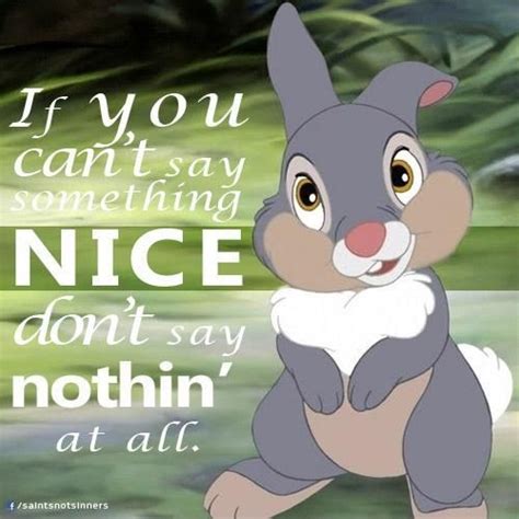 A new quote every 2 hours! words of wisdom from thumper (With images) | Bambi quotes, Disney sidekicks, Disney quotes