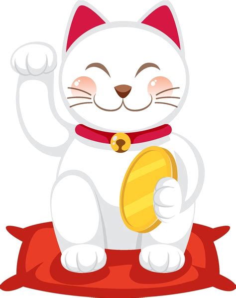 Japanese Lucky Cat Maneki Neko Cartoon Character Isolated 2906550