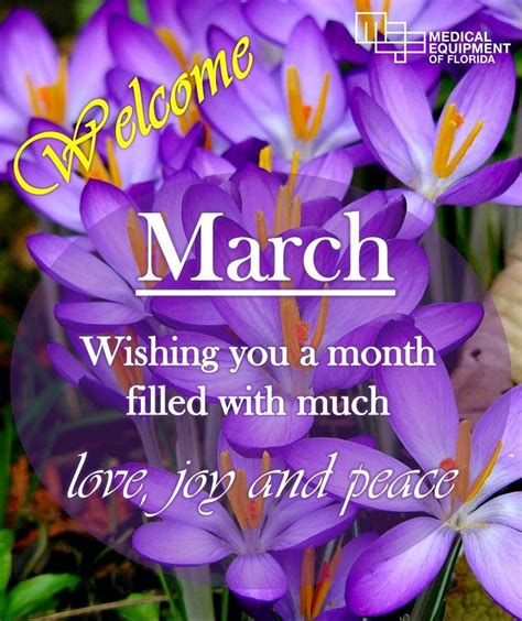 Welcome March Wishing You A Month Filled With Much Love Joy And Peace