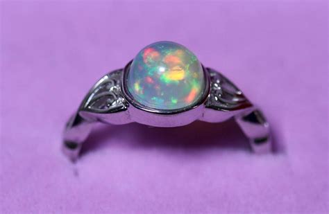 Cheerful Multicolored Fire Opal Ring Natural Welo Opal Etsy