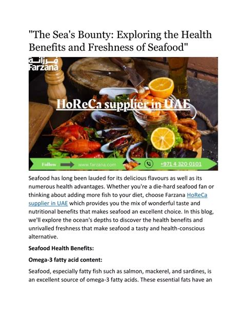 Ppt The Seas Bounty Exploring The Health Benefits And Freshness Of