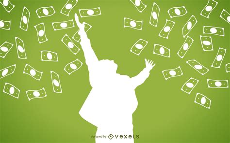 Falling Cash With Man Silhouette Vector Download