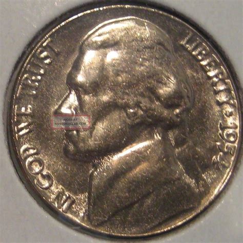 1954 Jefferson Nickel Coin Bu Unc Ms D10