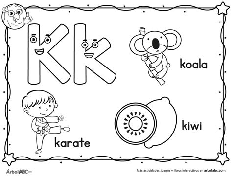 Letra K para colorear | Árbol ABC