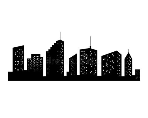 Vector Cities Silhouette Black City Icon On White Background Stock