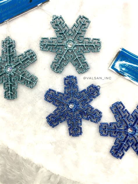 Blue Snowflakes Christmas Ornaments Blue Snowflakes Christmas