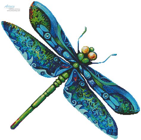 Artecy Cross Stitch Dragonfly Painting No Background Cross Stitch