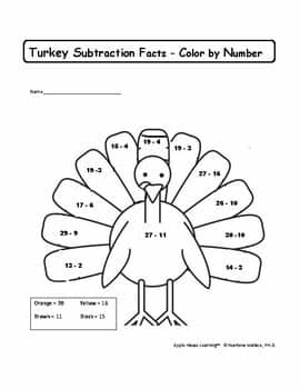 Thanksgiving Math Worksheets First and 2nd Grade by Apple ...