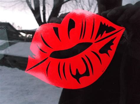 Red Lips Vinyl Decal Etsy