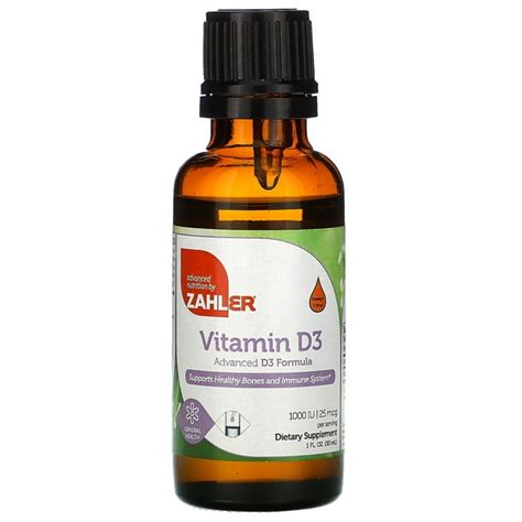 Zahler Vitamin D3 Advanced D3 Formula 1000 Iu 1 Fl Oz 30 Ml
