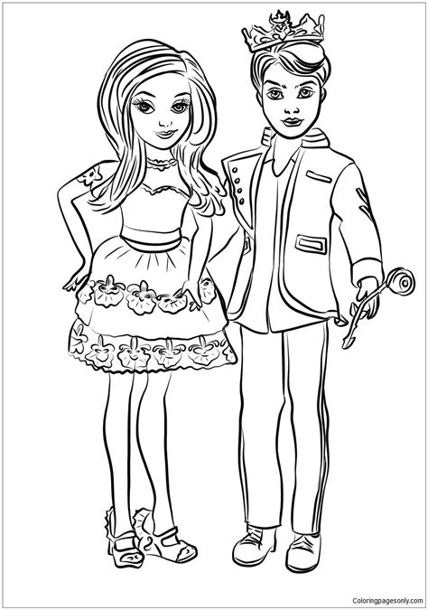 Printable the descendants 3 from disney coloring page. Descendants 2 Coloring Pages Mal