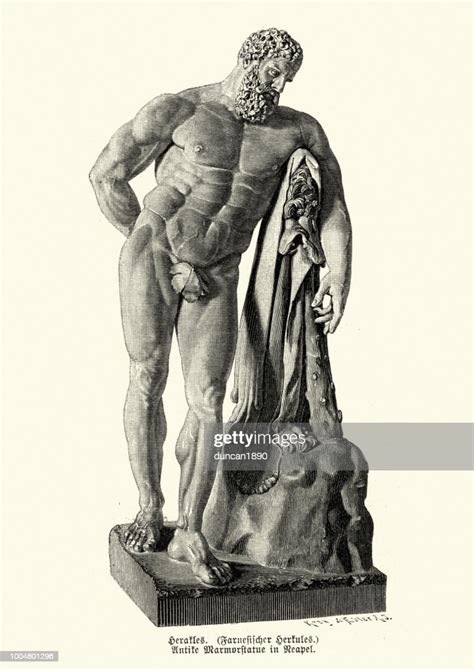Klassische Mythologie Statue Des Herkules Stock Illustration Getty Images