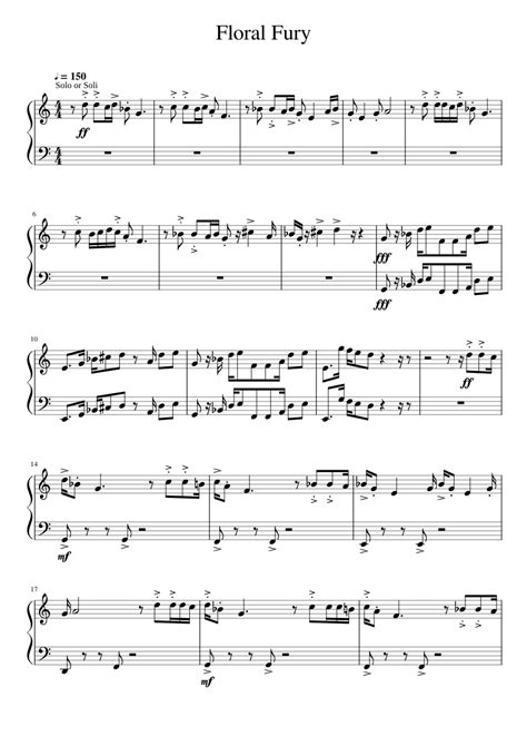 Floral Fury Sheet Music For Piano Solo