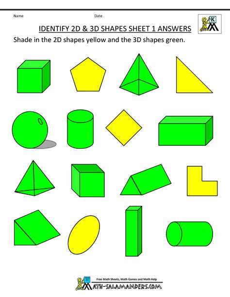 3d Shapes Worksheets