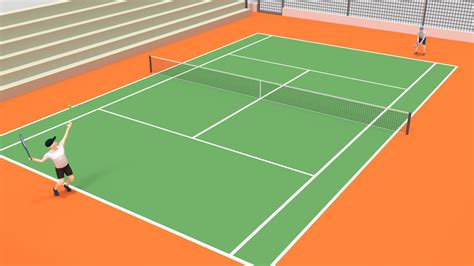 Artstation Cartoon Tennis Court Scene Resources