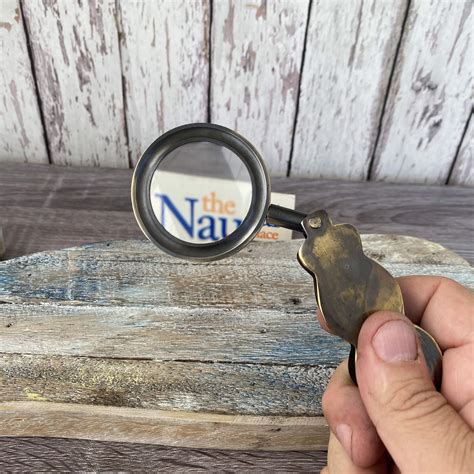 6 25 brass folding magnifying glass antique finish hand held