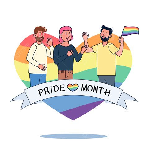 feliz mes del orgullo concepto lbgtq mes del orgullo con la bandera del arco iris png